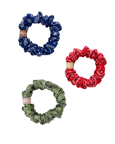 Bandeau-chouchou en soie: Green Bandana Scrunchie Size S