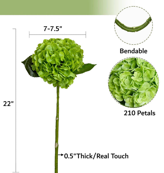 Hydrangée réaliste ultra douce à fleur large de 56 cm: Blanc