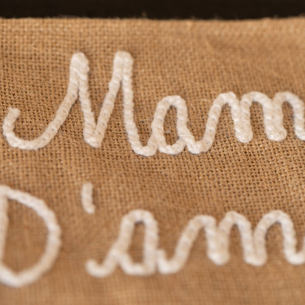 Pochette Jute "Mamie d'amour" blanc