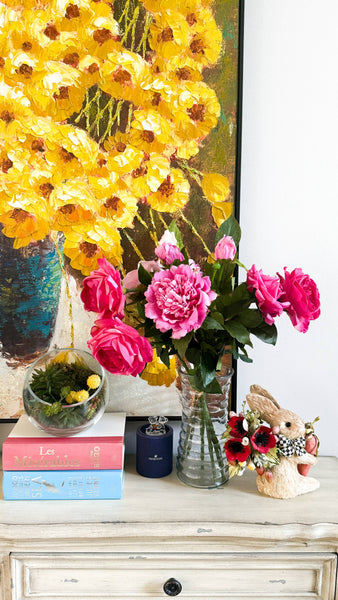 Tige de pivoine 23,5" avec revêtement hydratant au toucher réaliste: Begonia Pink