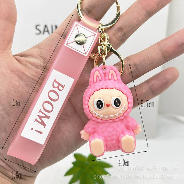 Porte-clés mignon Labubu très populaire pour filles – Charm de sac: Rose