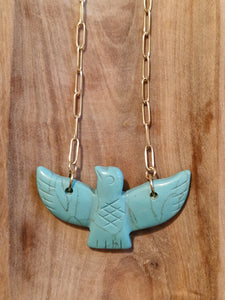 COLLIER AIGLE TURQUOISE