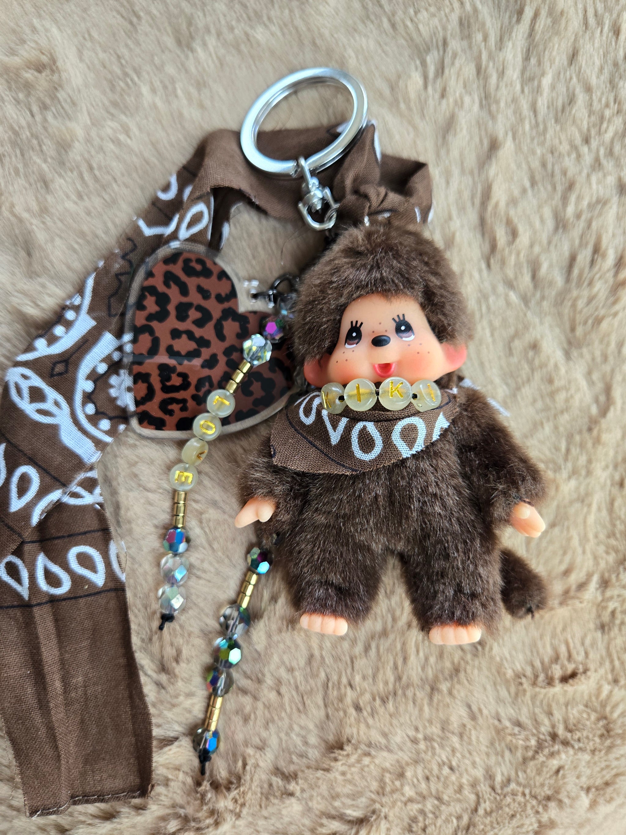 Porte-clés Monchichi Kiki Avec Peluche Et Cristaux - Bleu - Taille Unique - 5