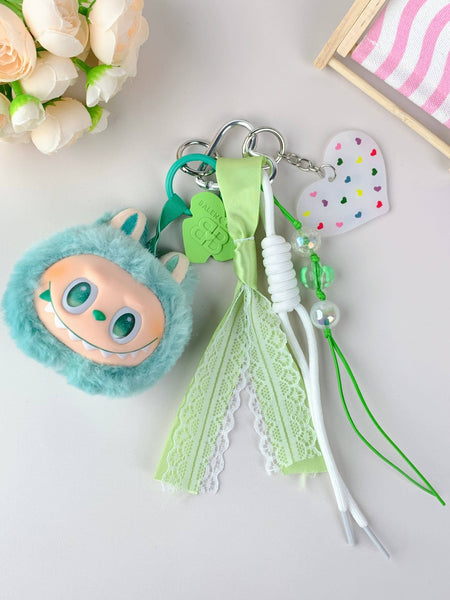 Porte-clés en peluche mignon Labubu très populaire pour filles – Charm de sac: Marron