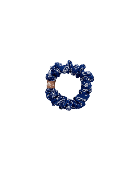 Bandeau-chouchou en soie: Blue Bandana Scrunchie Size S