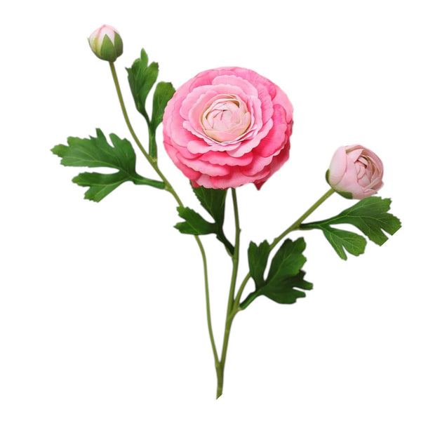 Renoncule artificielle ultra réaliste toucher réel de 46 cm: Rose Begonia