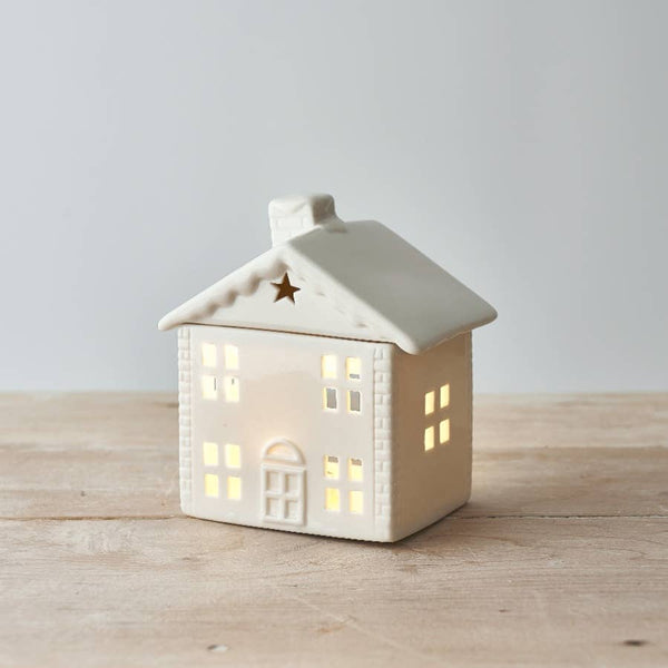 Brûleur de maison en céramique blanche, 12 cm