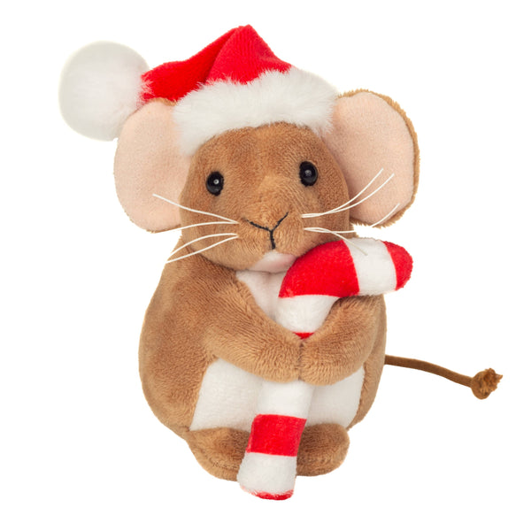 Souris de Noël avec canne en sucre 11 cm-peluche-jouet en peluche
