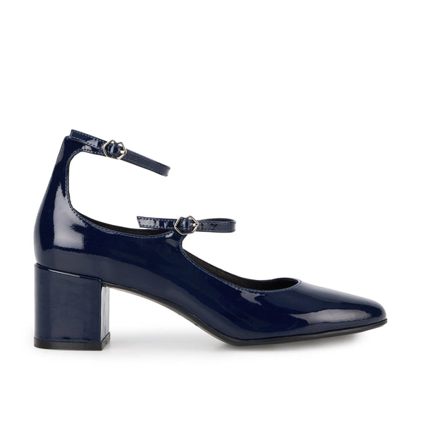 Sofia-Cuir brillant bleu navy: NAVY / 40