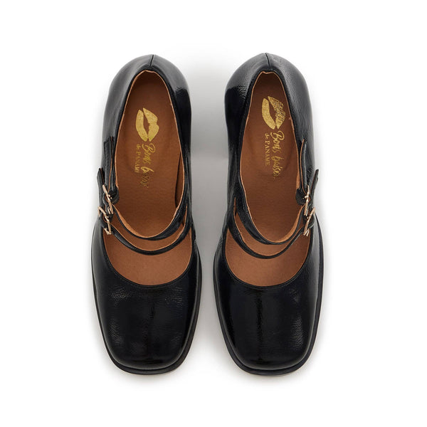 Alex-Cuir Brillant Noir: NOIR / 37