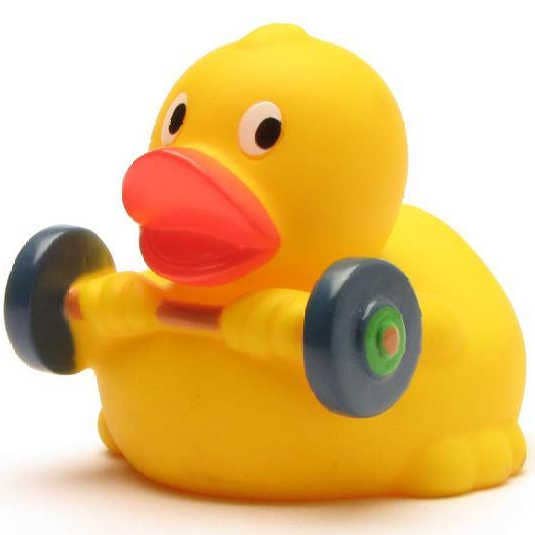 Canard en caoutchouc haltérophile - Duckshop