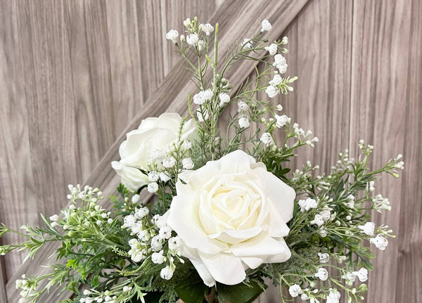 Rose premium 74 cm à grande fleur, toucher réaliste: Rose pâle