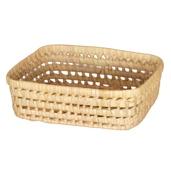 Panier rectangle feuille de palmier L