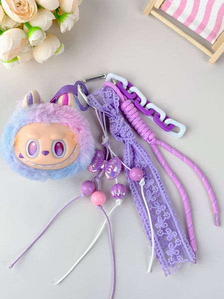 Porte-clés en peluche mignon Labubu très populaire pour filles – Charm de sac: 2