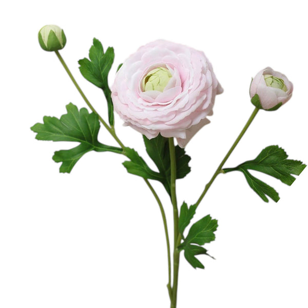 Renoncule artificielle ultra réaliste toucher réel de 46 cm: Rose Begonia