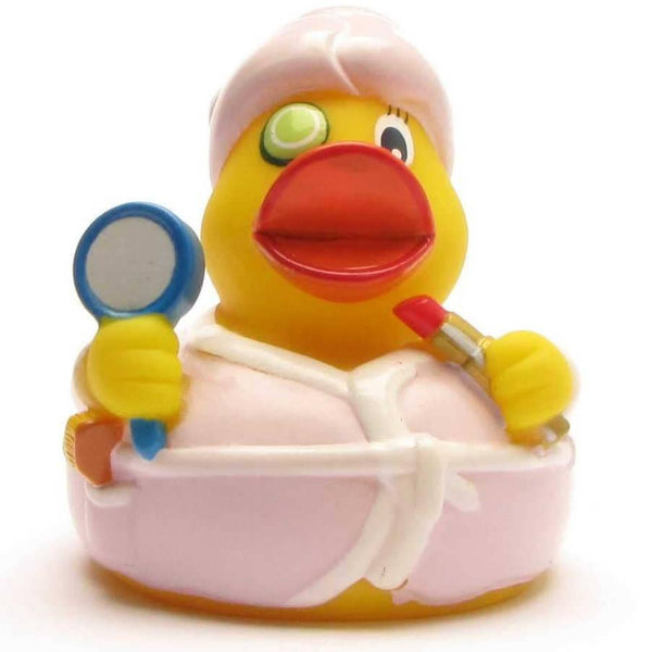 Canard de bain beauté avec miroir et rouge à lèvres