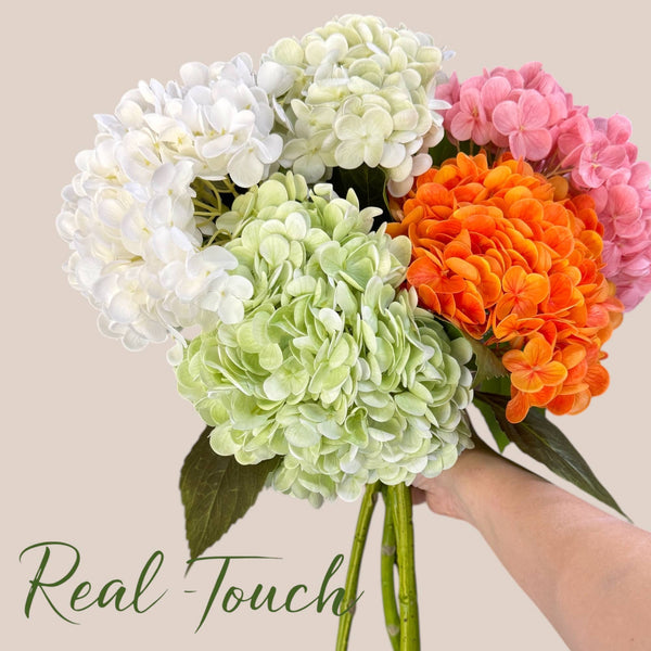 Hydrangée réaliste ultra douce à fleur large de 56 cm: Blanc