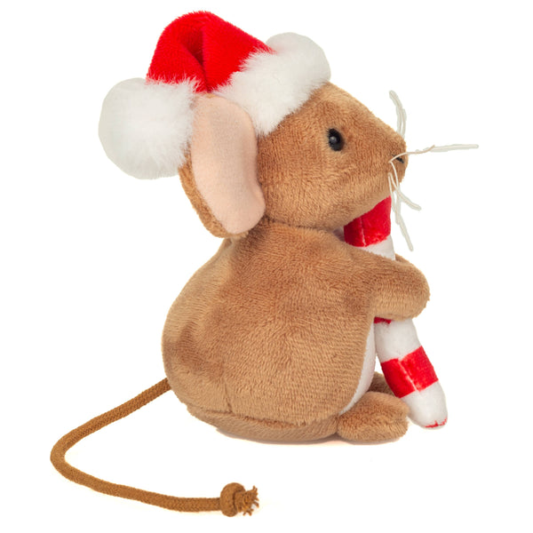 Souris de Noël avec canne en sucre 11 cm-peluche-jouet en peluche