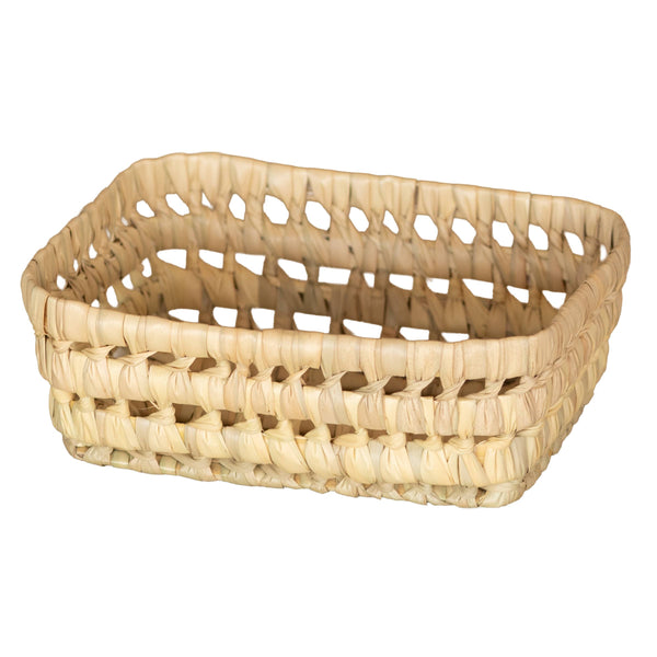 Panier rectangle feuille de palmier M