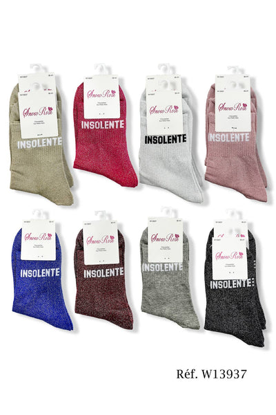 Chaussettes brillantes "INSOLENTE": Assorties / 36-41