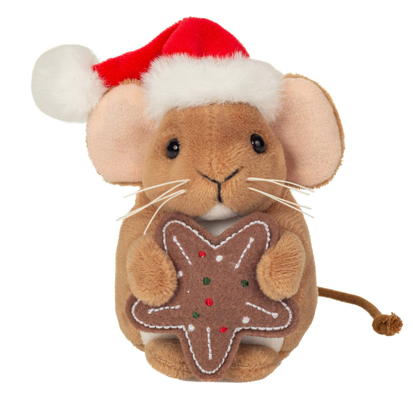 Souris de Noël avec biscuit 11 cm - Peluche - Jouet en peluche