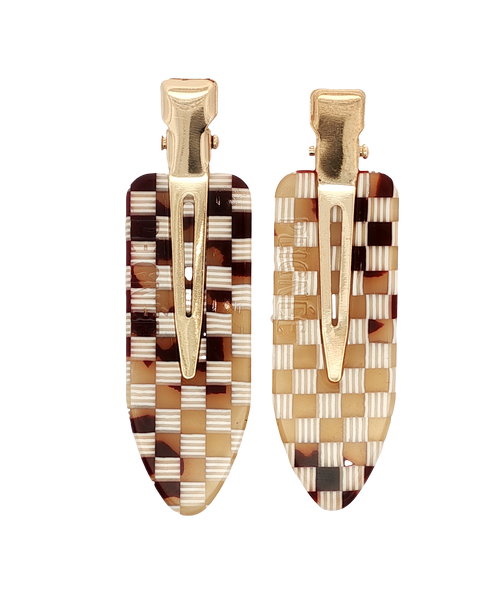 Barrettes Damier (Paire)