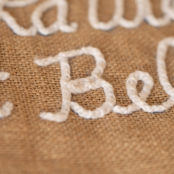 Pochette Jute "La Vie est Belle" blanc