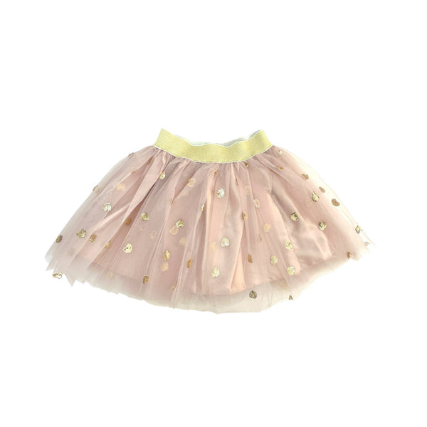 Jupe Joséphine courte - Beige coeur doré 