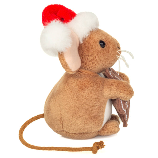 Souris de Noël avec biscuit 11 cm - Peluche - Jouet en peluche