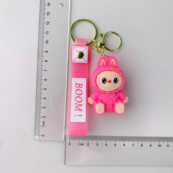 Porte-clés mignon Labubu très populaire pour filles – Charm de sac: Marron