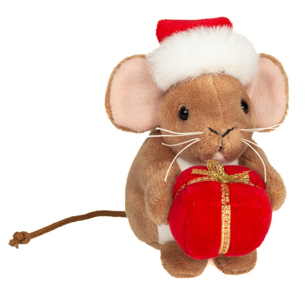 Souris de Noël avec cadeau 11 cm - Peluche - Jouet en peluche