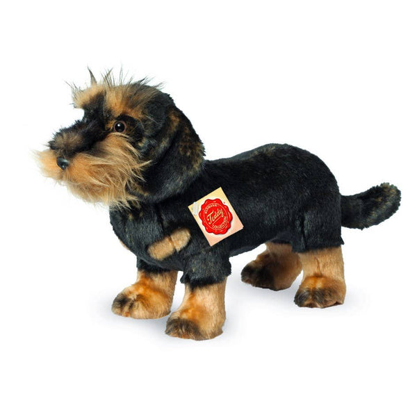 Teckel à poil métallique debout 28 cm - peluche - peluche