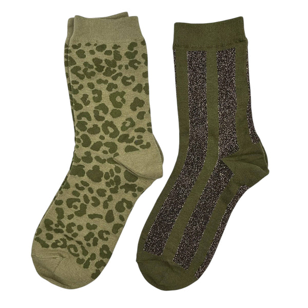 Duo de boîtes de chaussettes Ivy Leopard & Berlin avec broche Tiger Body