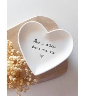 Coupelle cœur message Merci “Merci d’être dans ma vie”