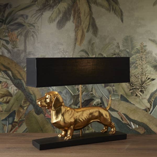 Lampe de table Vienna, noir/or, poly, 60 x 14 x 48,5 cm