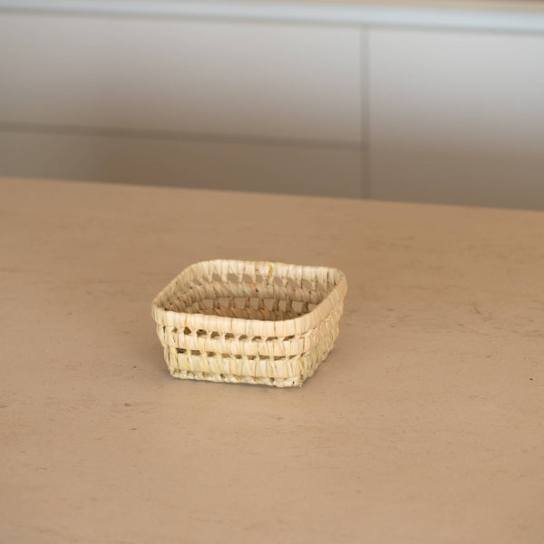 Panier rectangle feuille de palmier XS