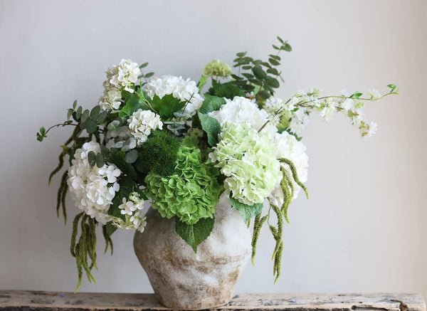 Hydrangée réaliste ultra douce à fleur large de 56 cm: Vert