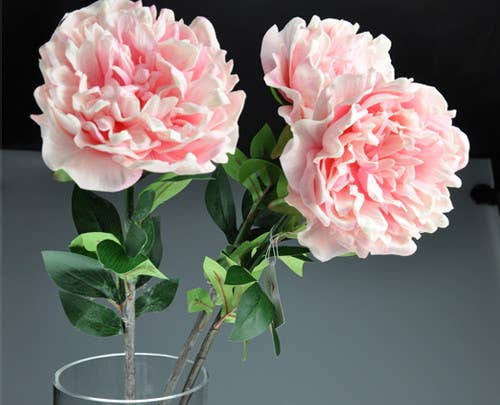 Pivoine élégante de 30" à longue tige en PU doux au toucher: Orange