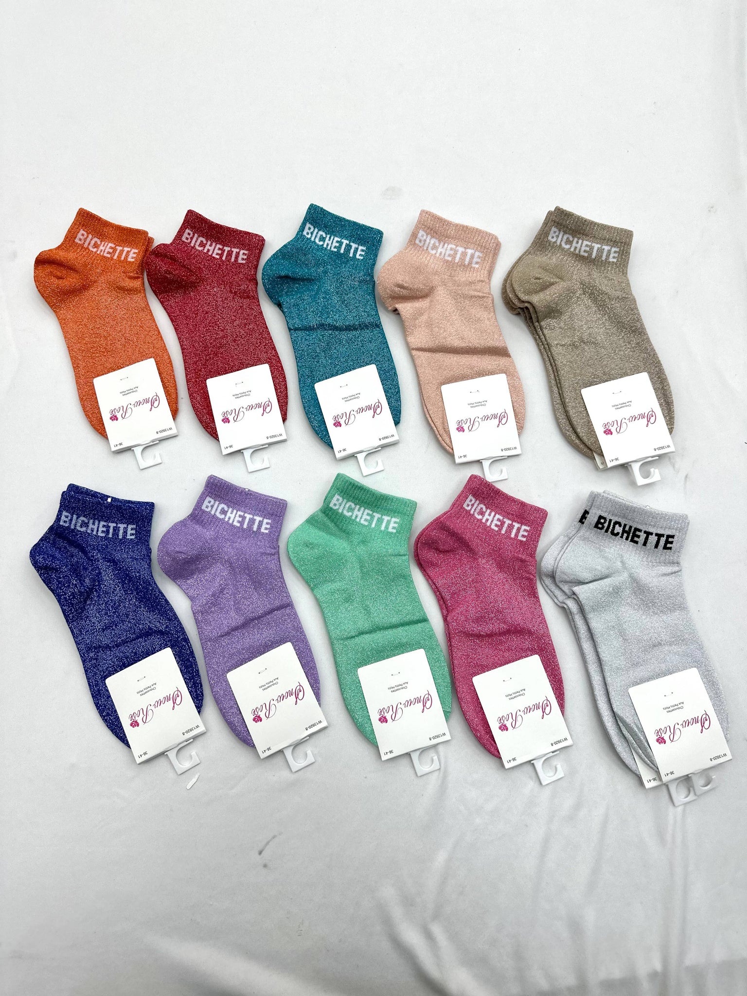Chaussettes brillantes courtes: Assorties / 36-41