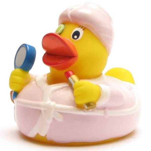 Canard de bain beauté avec miroir et rouge à lèvres