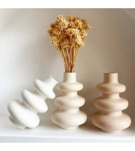 Petit vase artisanal décoratif - coloris doux et naturel: Blanc