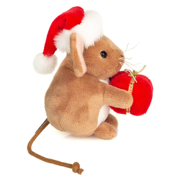 Souris de Noël avec cadeau 11 cm - Peluche - Jouet en peluche