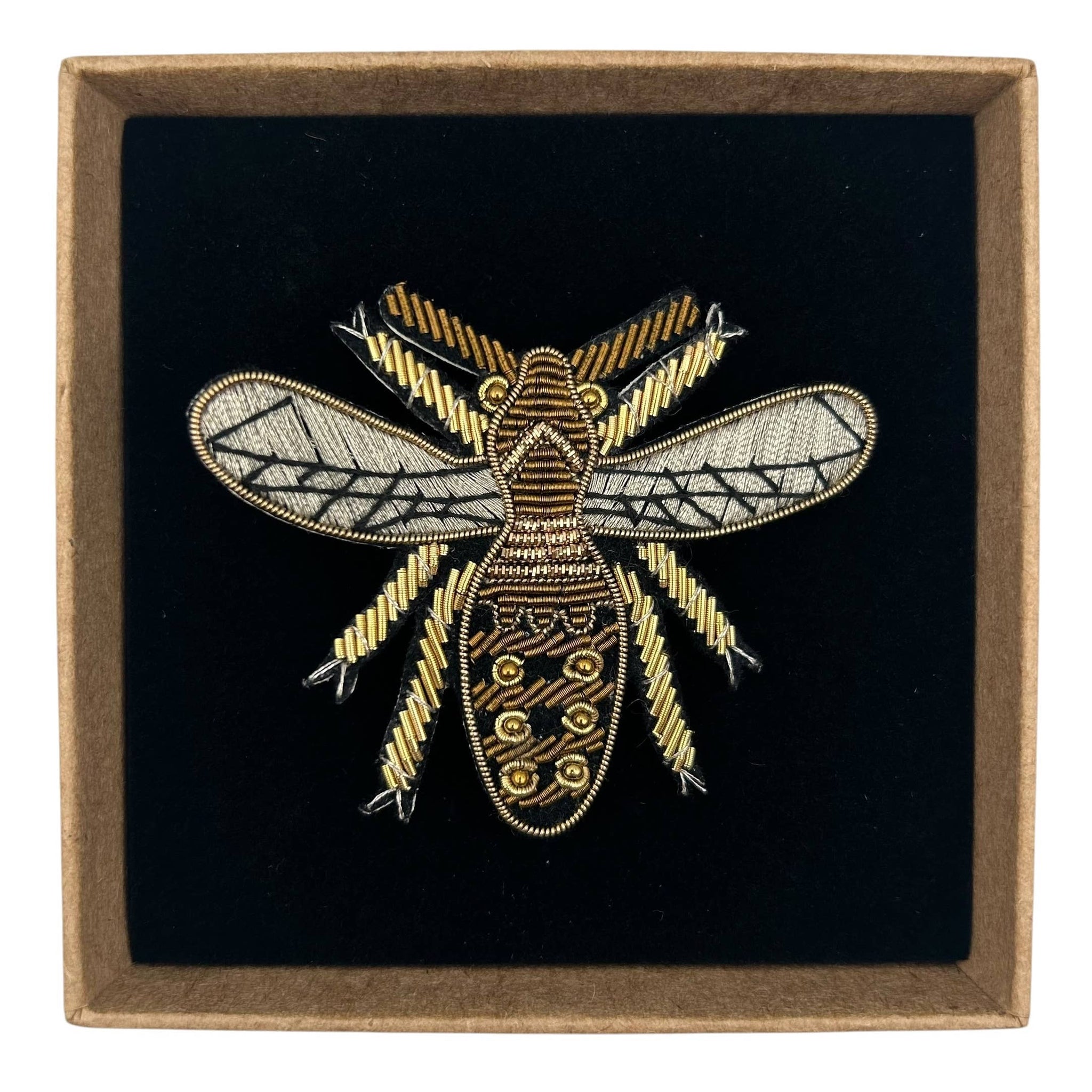 Broche / épingle brodée Insecte métallique