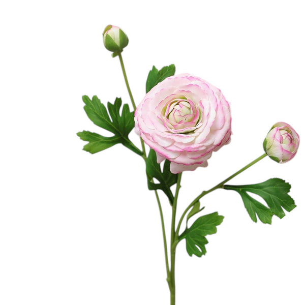 Renoncule artificielle ultra réaliste toucher réel de 46 cm: Rose Begonia