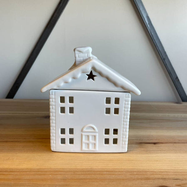 Brûleur de maison en céramique blanche, 12 cm