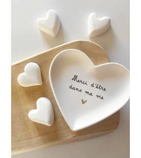 Coupelle cœur message Merci “Merci d’être dans ma vie”