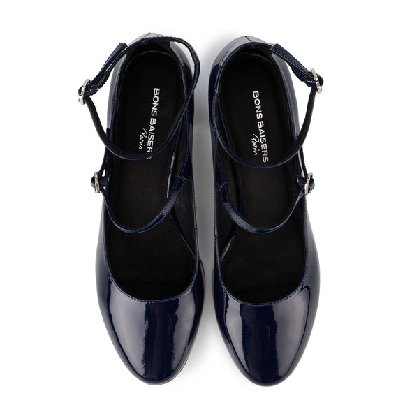 Sofia-Cuir brillant bleu navy: NAVY / 38