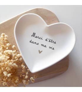 Coupelle cœur message Merci “Merci d’être dans ma vie”