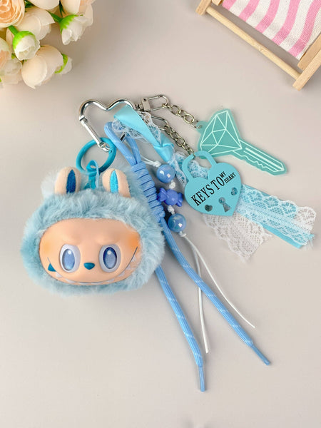 Porte-clés en peluche mignon Labubu très populaire pour filles – Charm de sac: 2