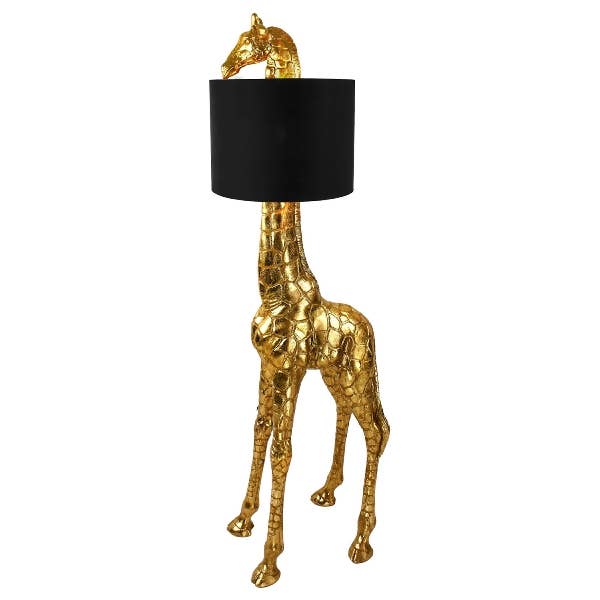 Lampadaire Gigi, doré/noir, polyrésine, 50 x 40 x 171 cm